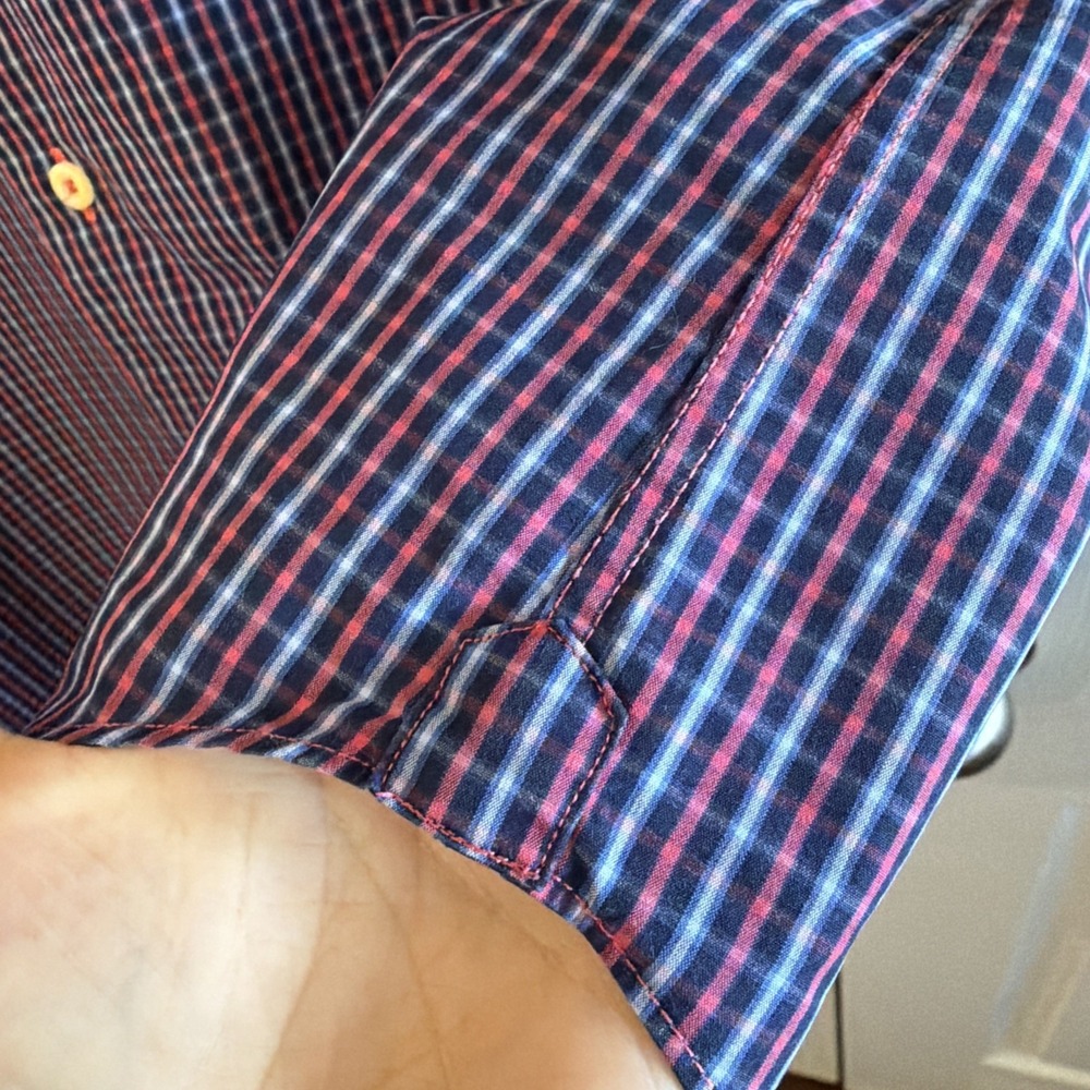 David Donahue Men's Blue & Red Plaid Button Down Long Sleeve Shirt Size Large - Picture 8 of 10